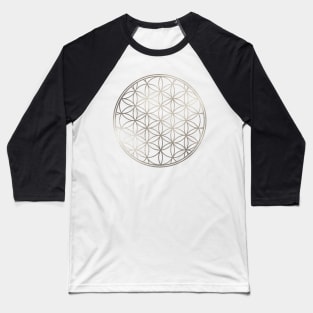 Flower of Life, Faux Silver Foil Baseball T-Shirt